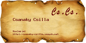 Csanaky Csilla névjegykártya